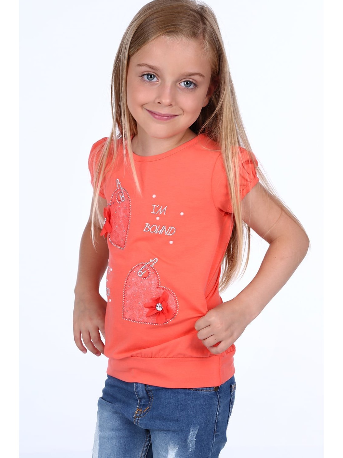 Tricou Coral cu inimioare NDZ8205 - Magazin online - Boutique